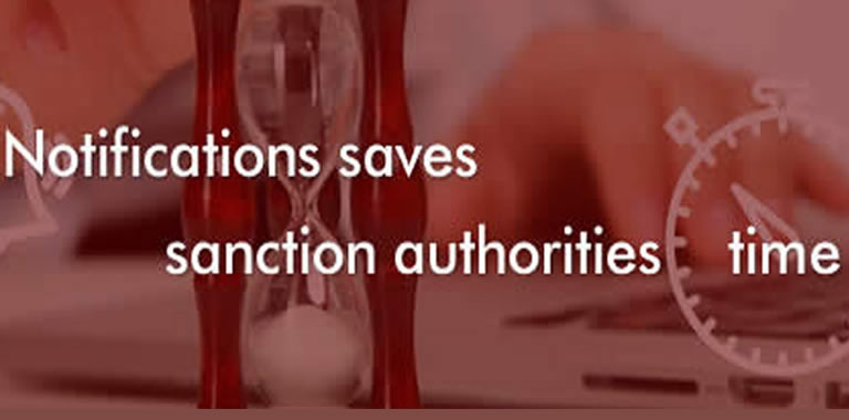 Notifications Saves Sanction Authorities Time
